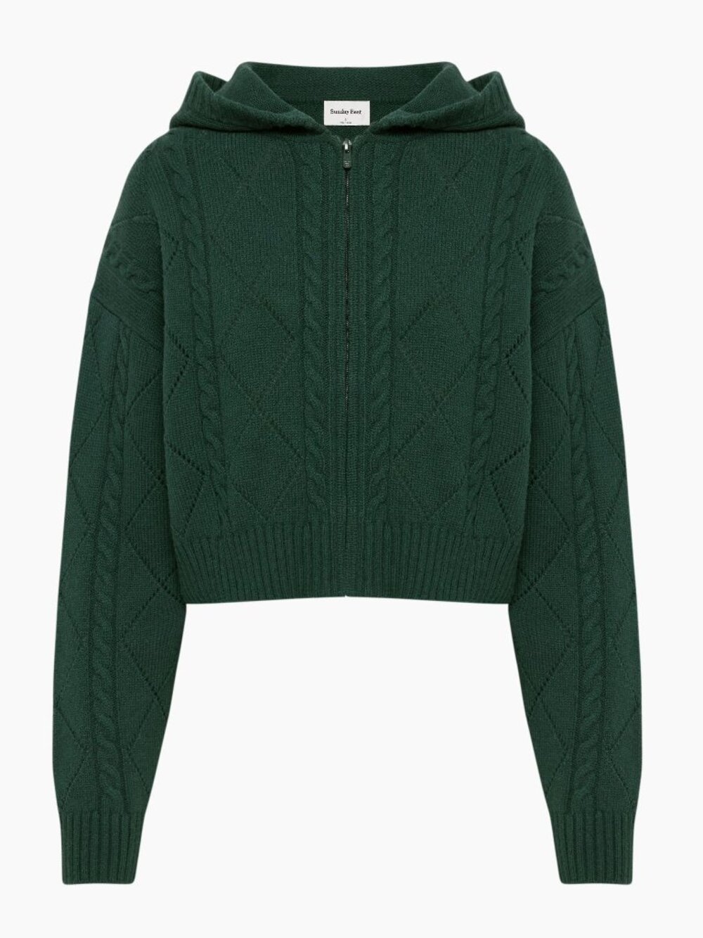 Cropped Aritzia Green Zip-up Hoodie